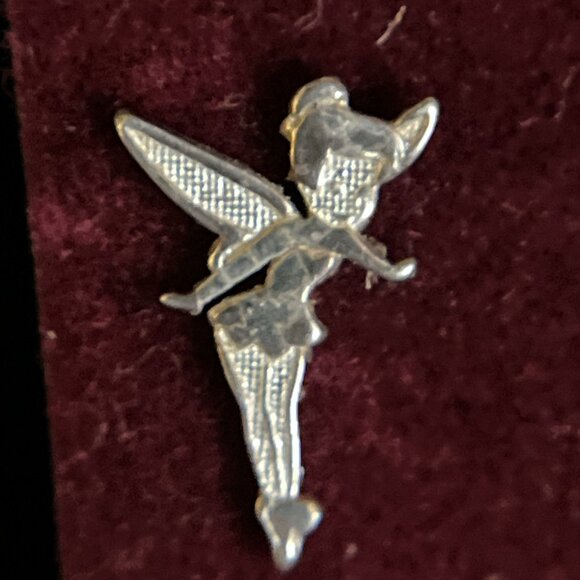 Vintage Disney Tinkerbell Sterling Silver 925 Stud Earrings Dainty Signed JCM - Picture 2 of 9